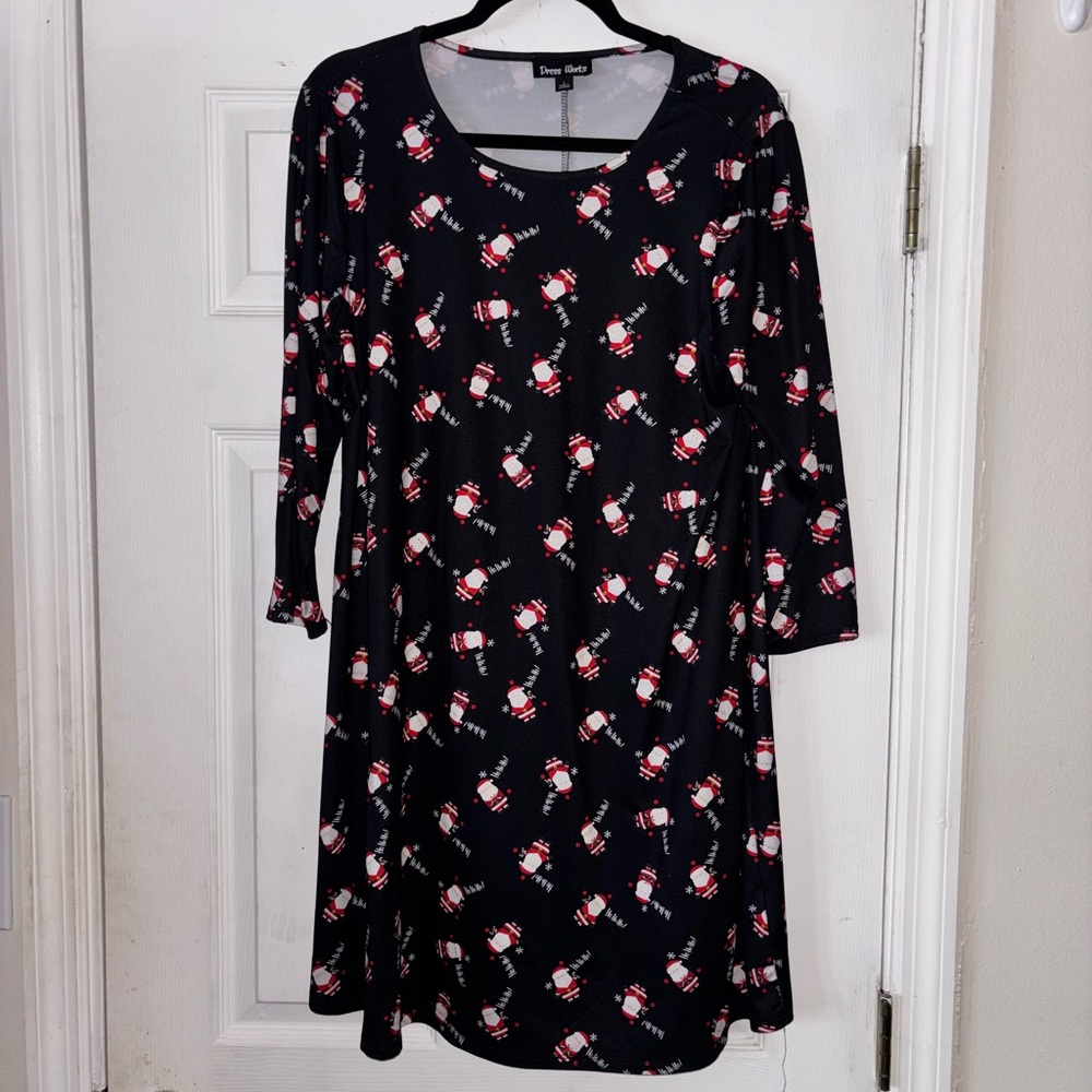 Dress works  Black Dress with Santa design